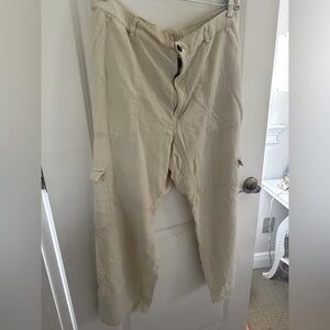 NWOT Anthropologie Pilcro Linen Cargo Pants, XL